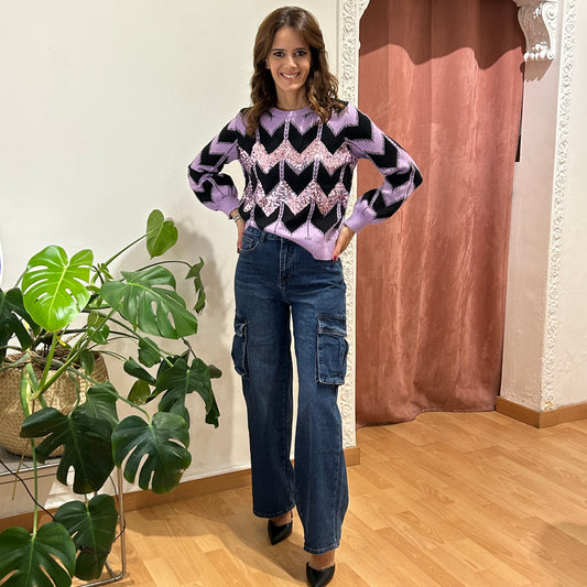 Pull con fantasia geometrica