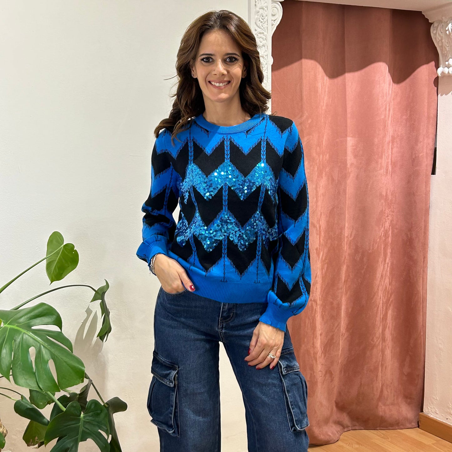 Pull con fantasia geometrica