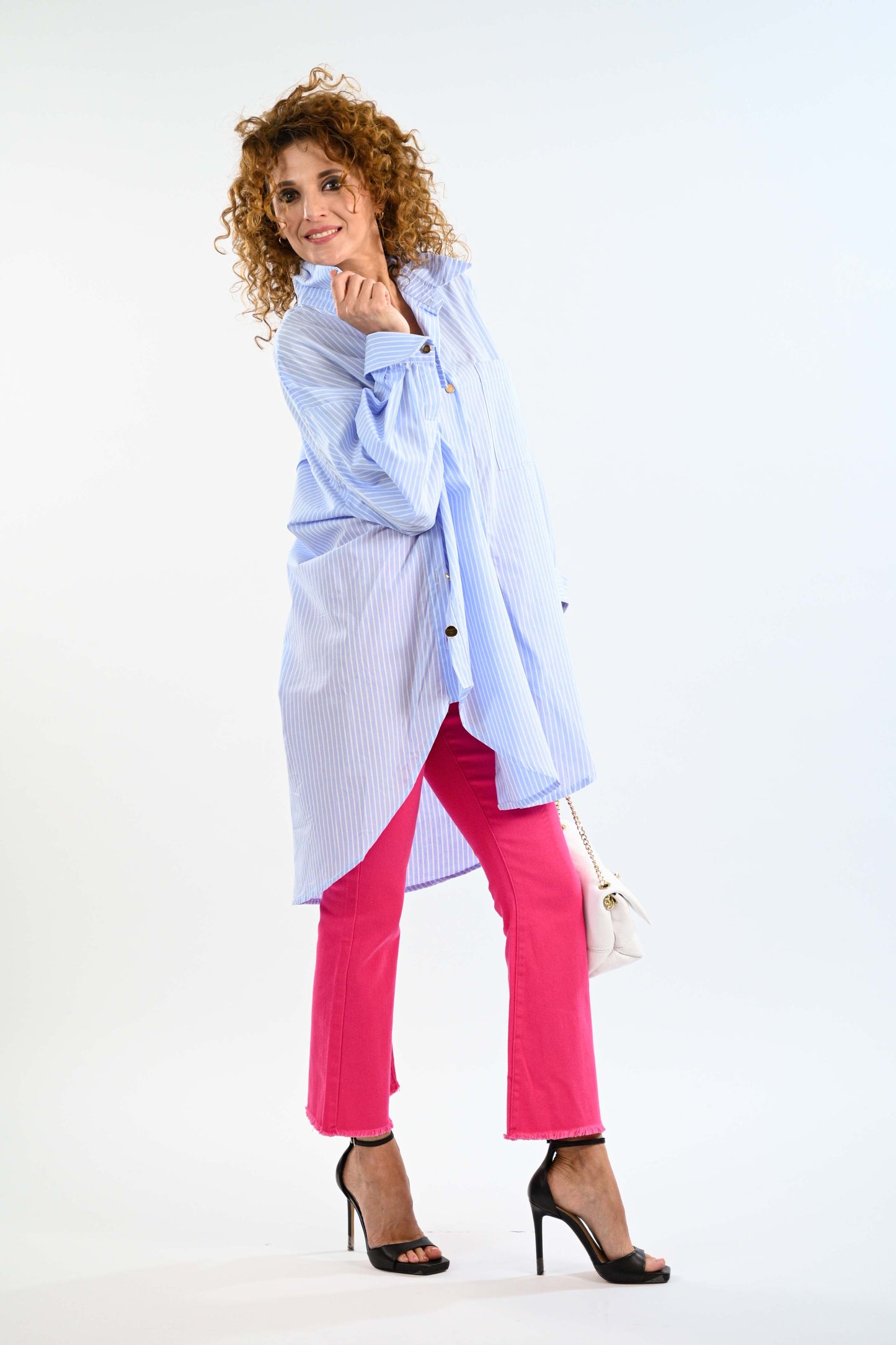 Maxi camicia a righe "Rosy"