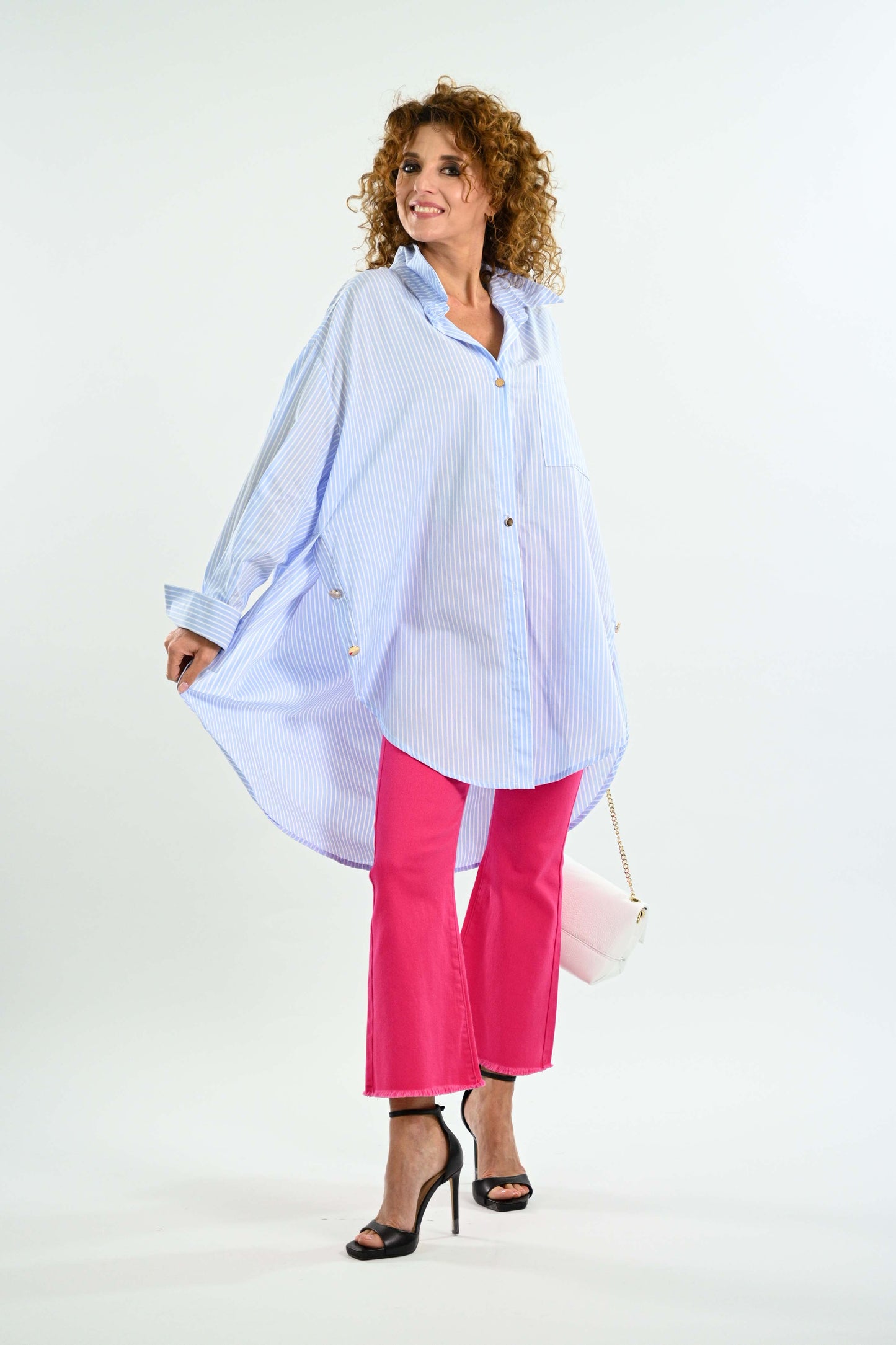 Maxi camicia a righe "Rosy"