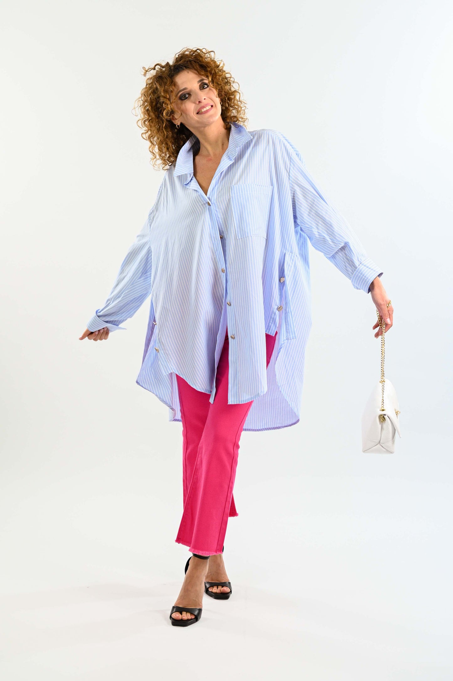 Maxi camicia a righe "Rosy"